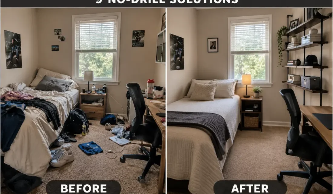 9 Vertical Storage Ideas for Small Bedrooms (No Drilling)