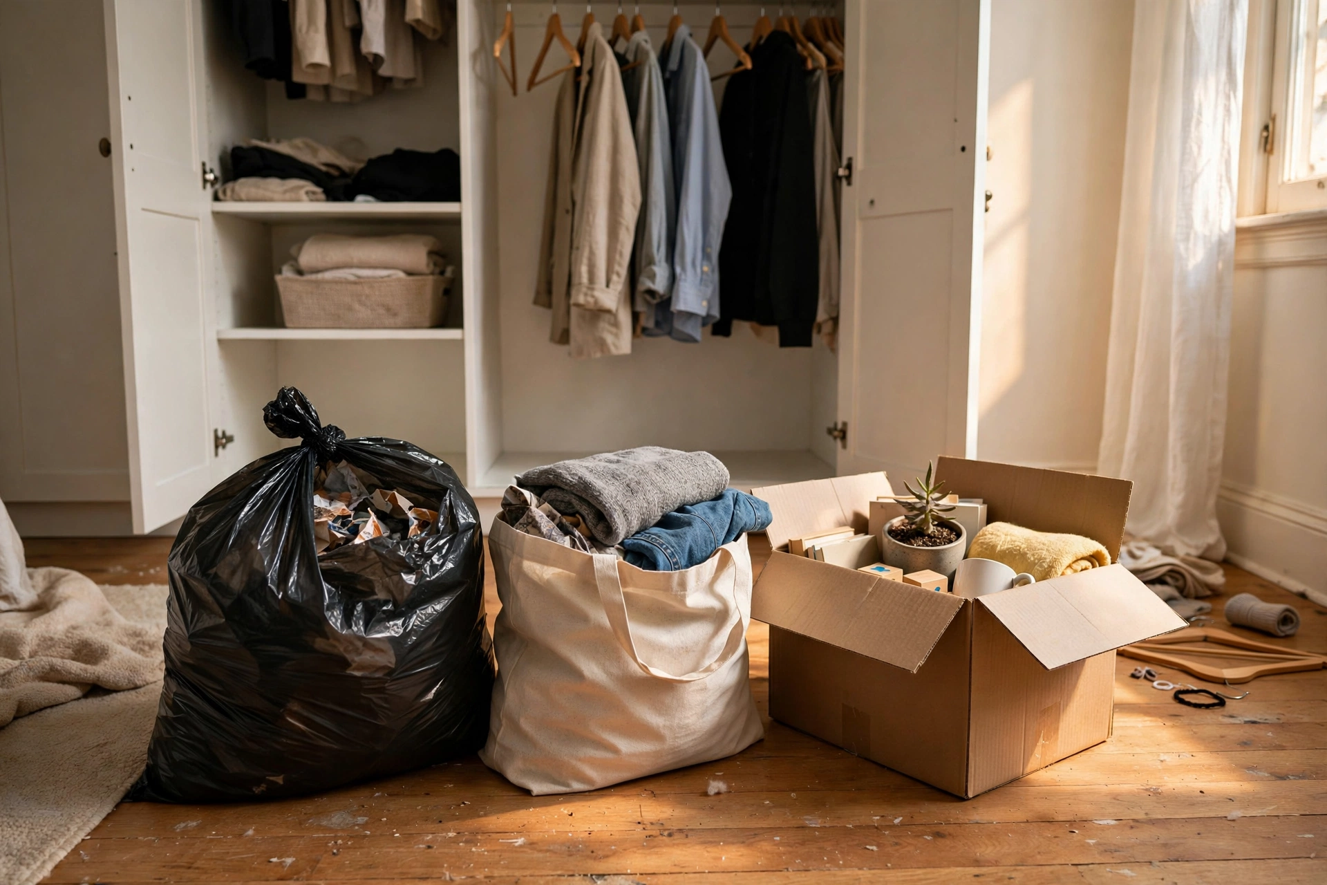 Decluttering a closet with the 12-12-12 challenge